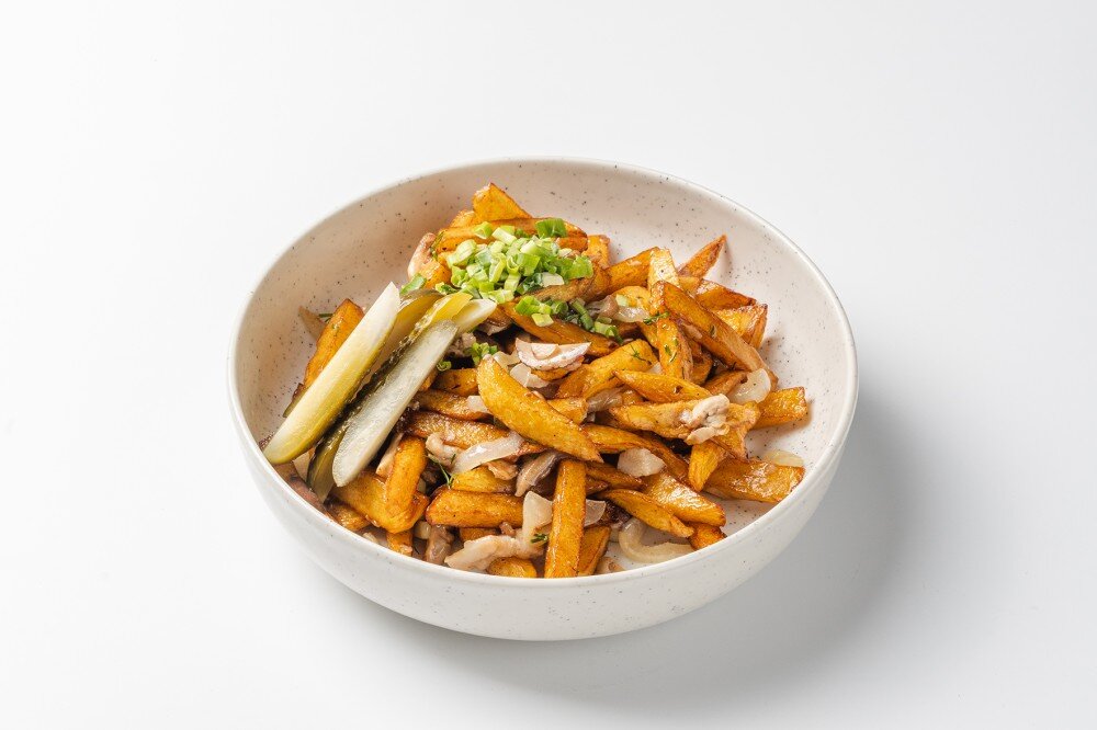 Картофель жареный с грибами