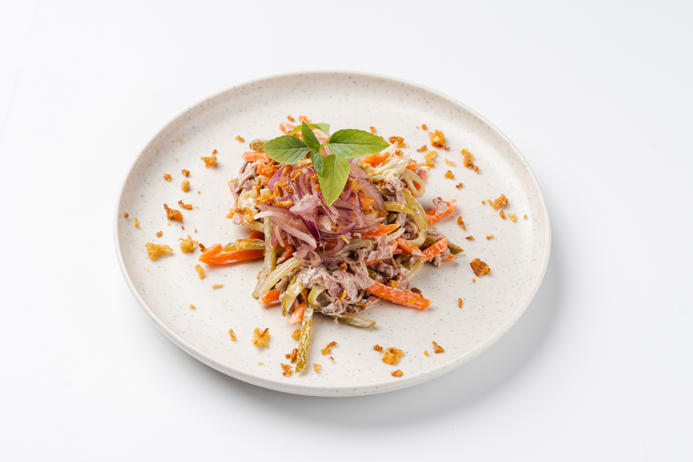 Обжорка с ростбифом и печеной морковью