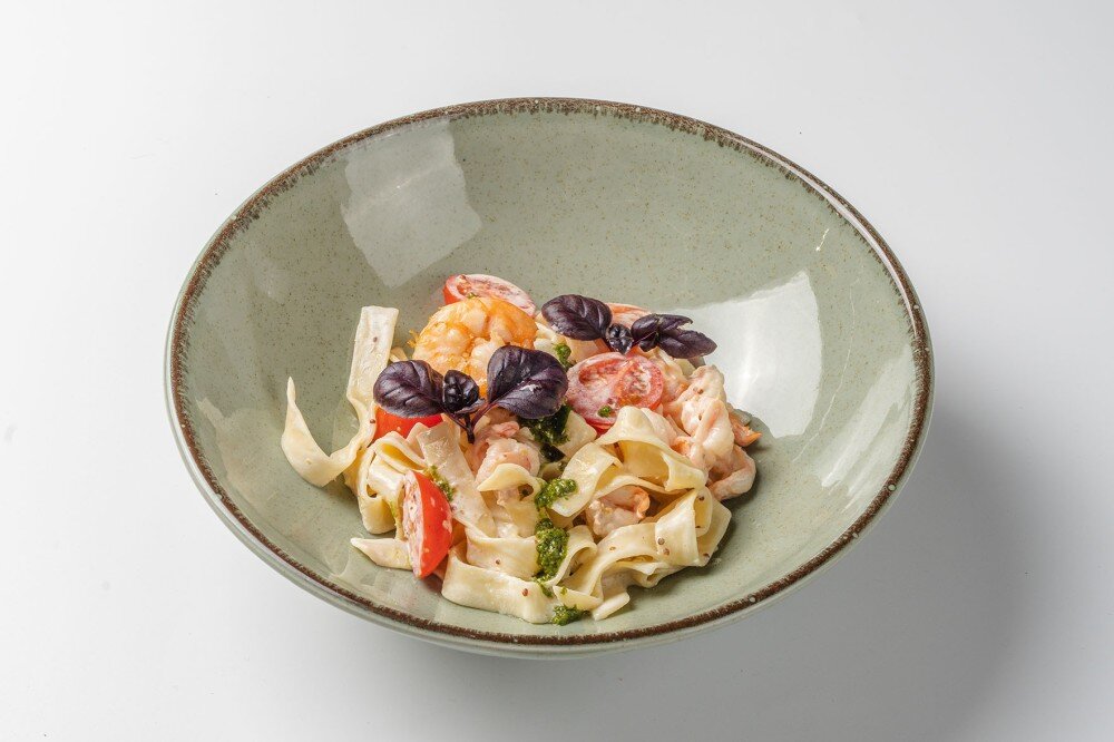 Фетучини с креветкой