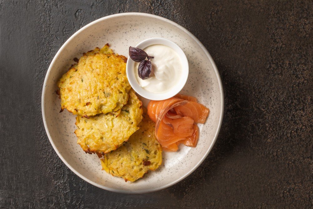 Драники с семгой