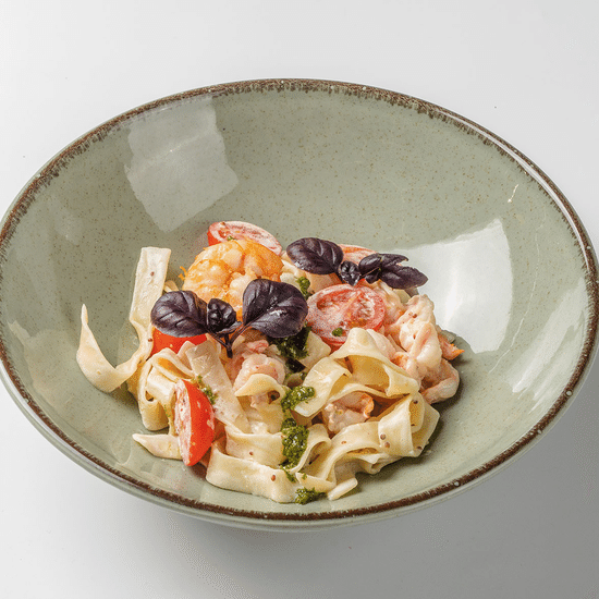 Фетучини с креветкой