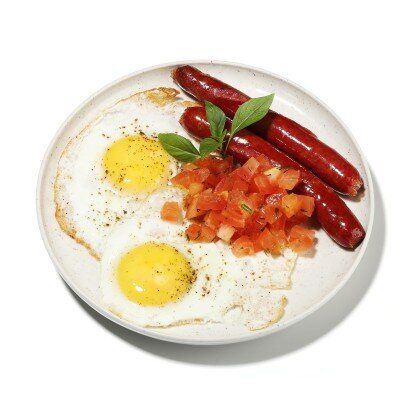 Яичница с охотничими колбасками