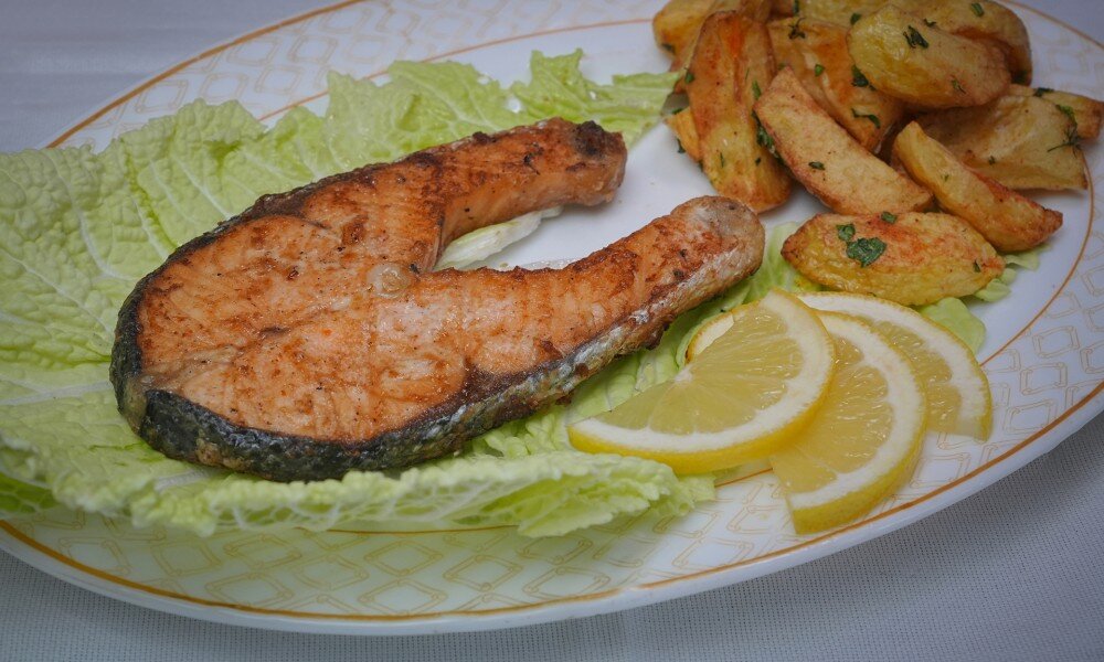 Семга на мангале