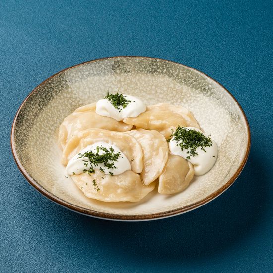 Вареники с картофелем и луком отварные