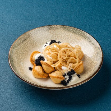 Пельмени с щукой жареные