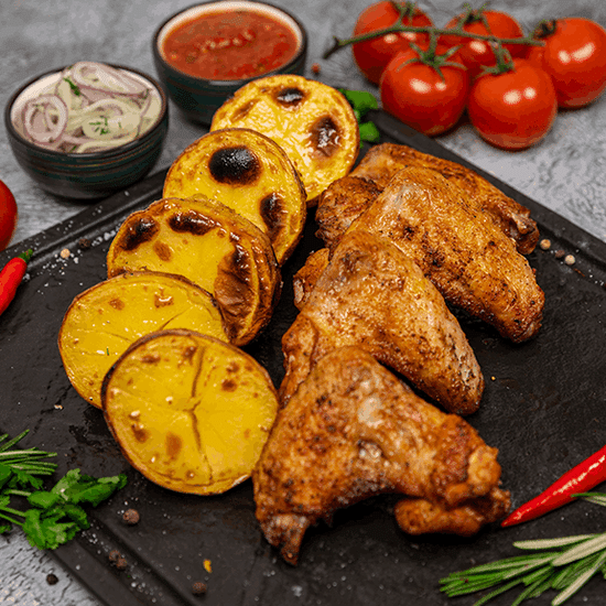 НАБОР КРЫЛЫШКИ+КАРТОФЕЛЬ НА ГРИЛЕ