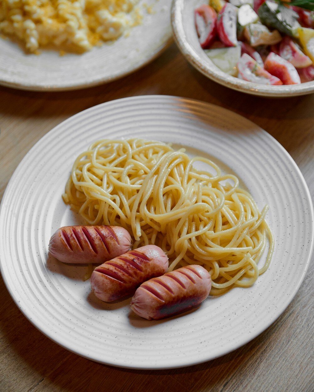 Мини сосиски со спагетти (ДЕТ)