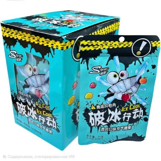 Конфета мятная фруктового вкуса 21 гр