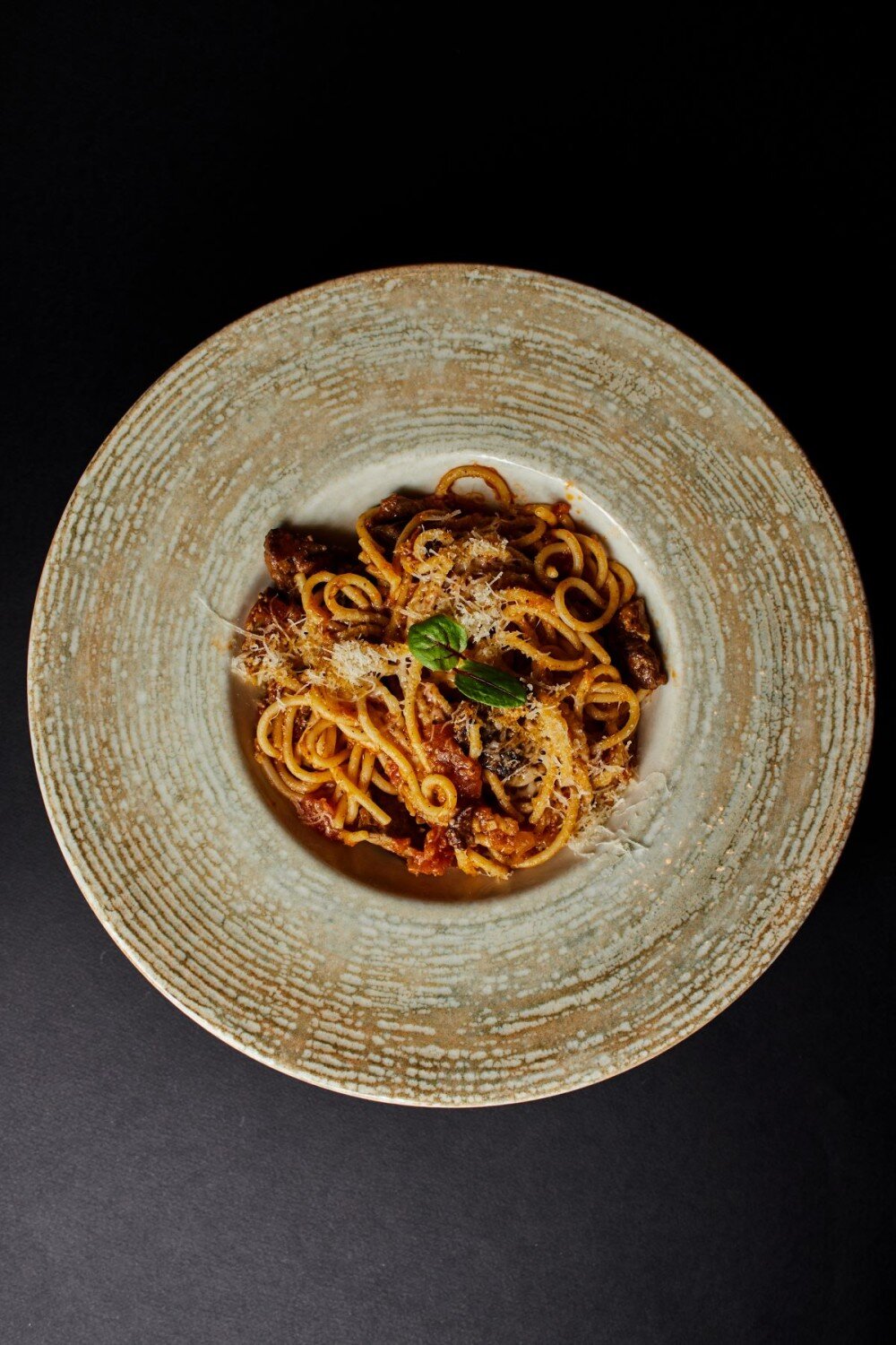 Паста с говядиной и белыми грибами