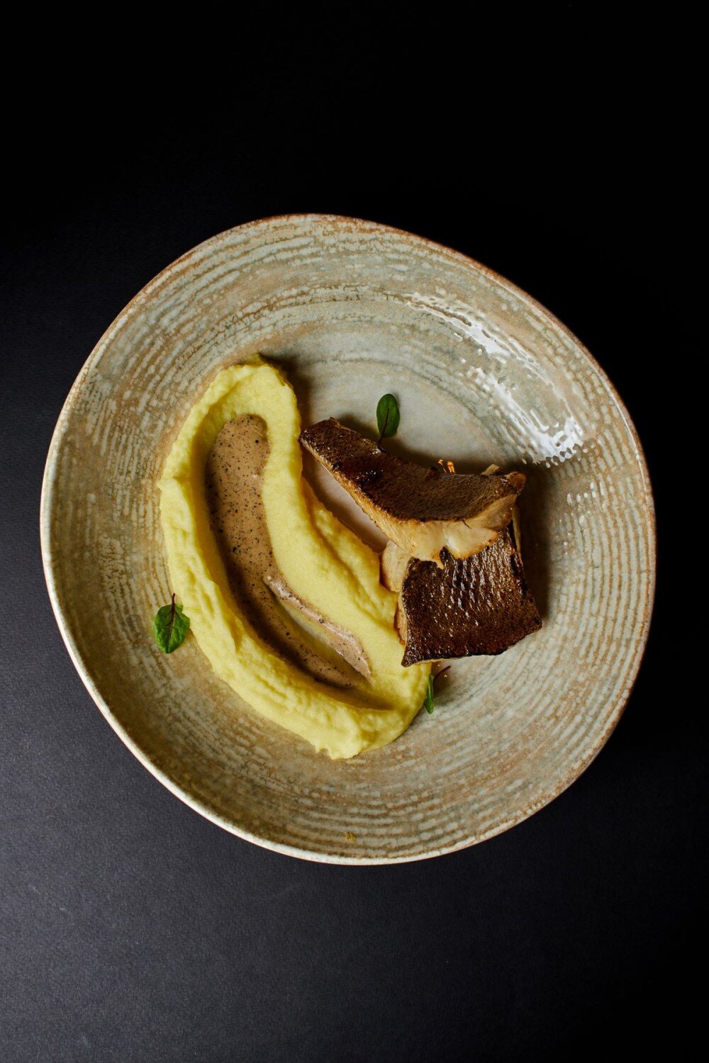 Синекорый палтус с картофельным пюре