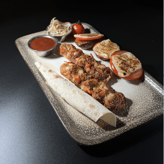 Кебаб дуэт с картофелем моцарелла