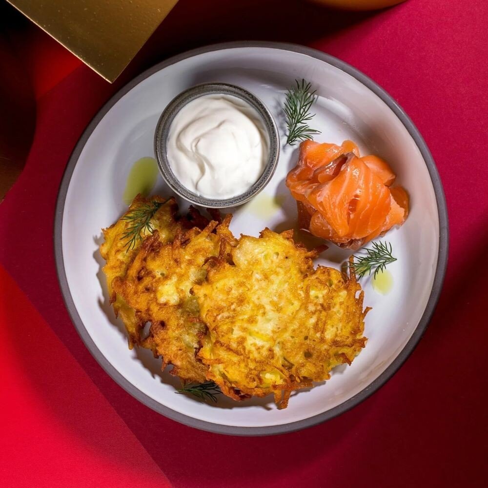 Драники с лососем