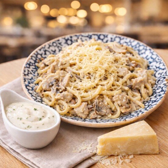 Вок лапша с курочкой в сливочном соусе