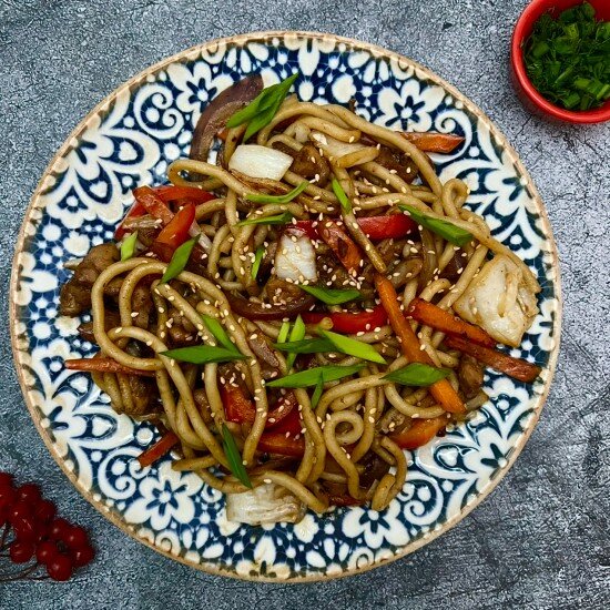 Вок лапша с курочкой в устричном соусе