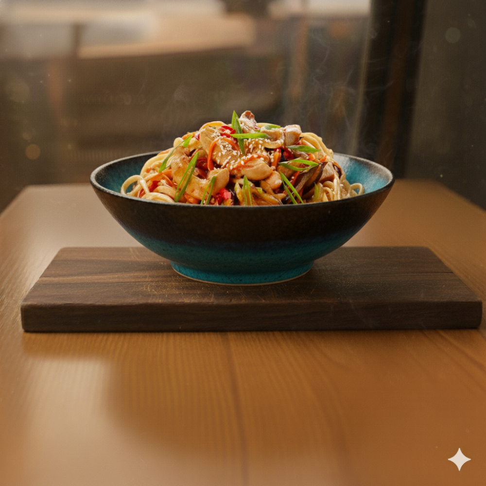 Лапша удон с курицей