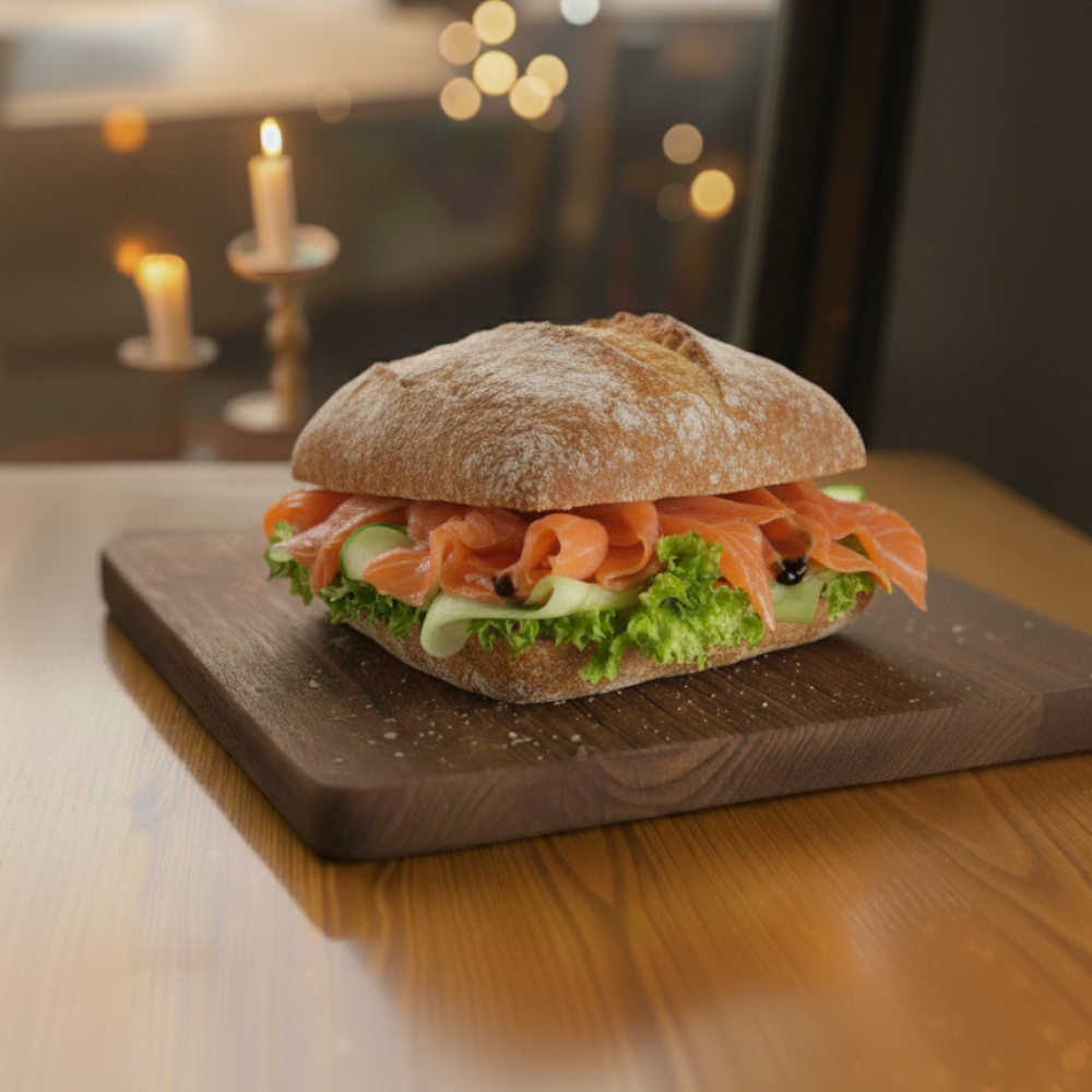 Чиабатта с лососем
