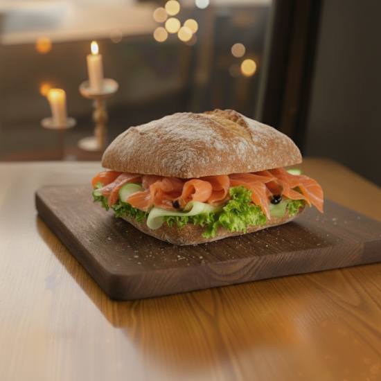 Чиабатта с лососем