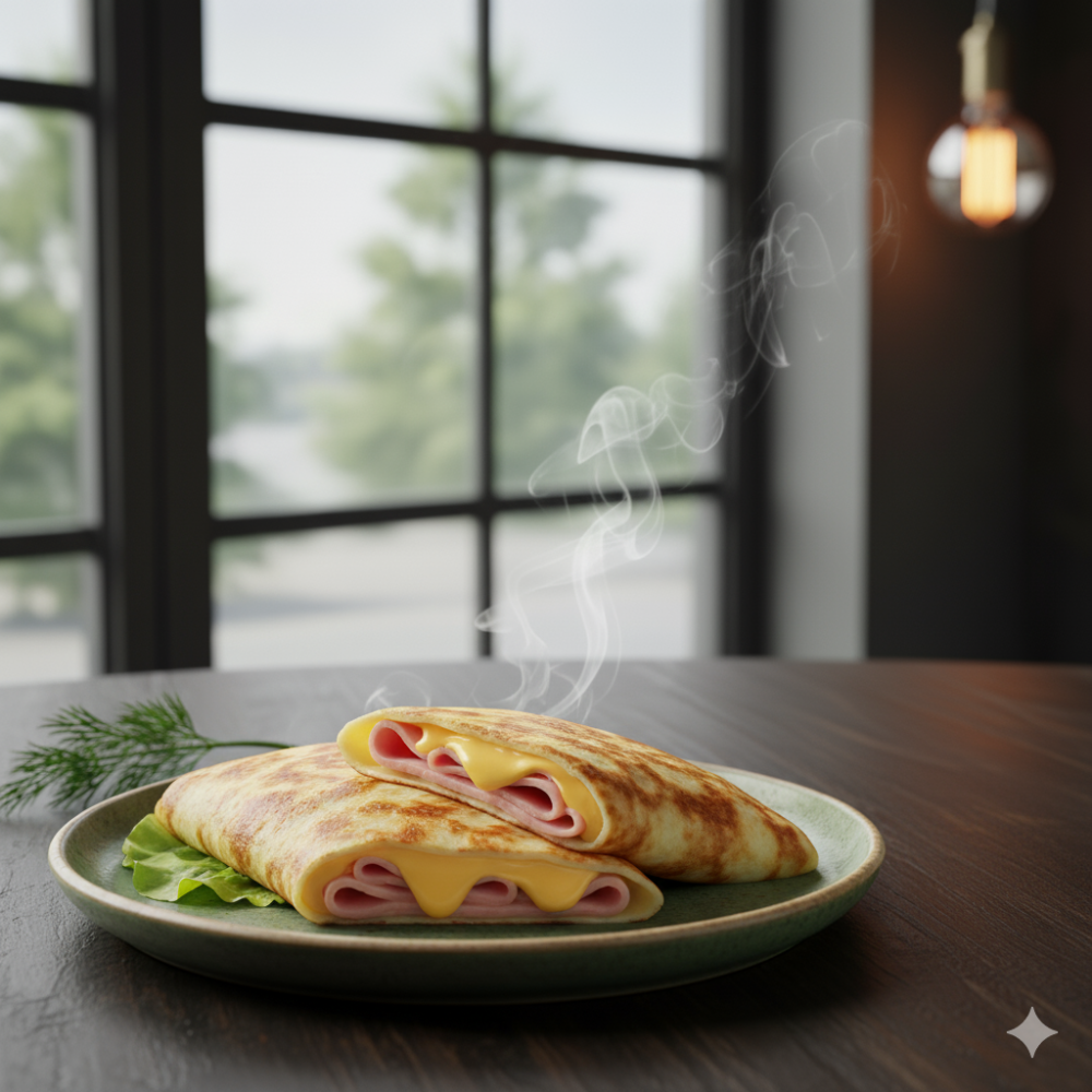 Блины с ветчиной и сыром