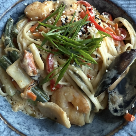 Лапша удон с морепродуктами