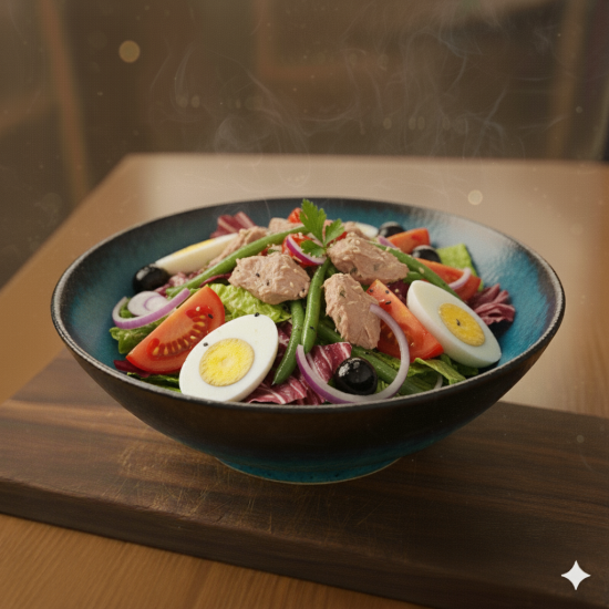 Салат с тунецом и печеным картофелем