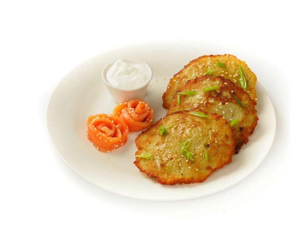 Драники с красной рыбой