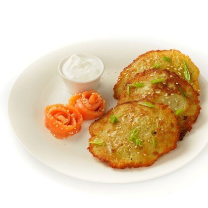 Драники с красной рыбой