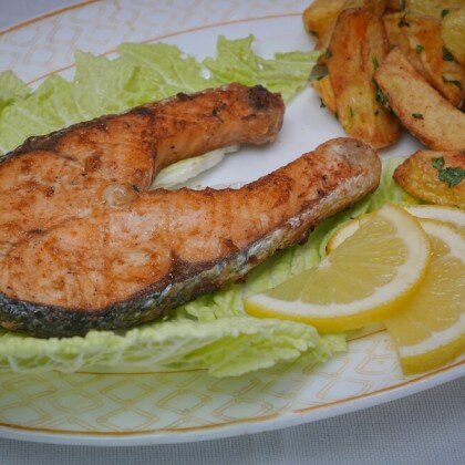 Семга на мангале