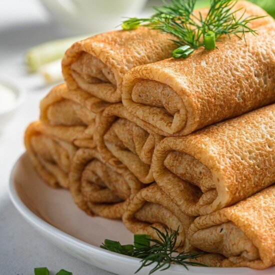 Блинчики с ветчиной и сыром