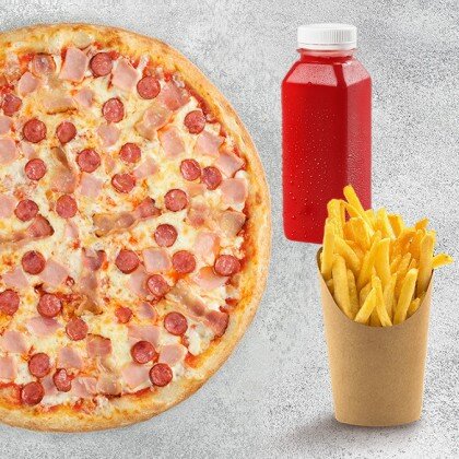 Мясная + фри + морс