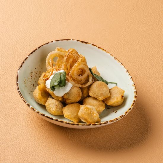 Жареные пельмени из трех видов мяса