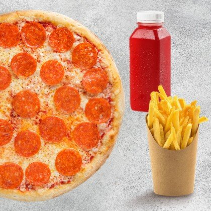 Пеперони + фри + морс
