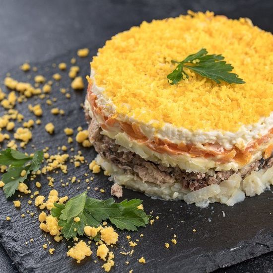 Мимоза с семгой