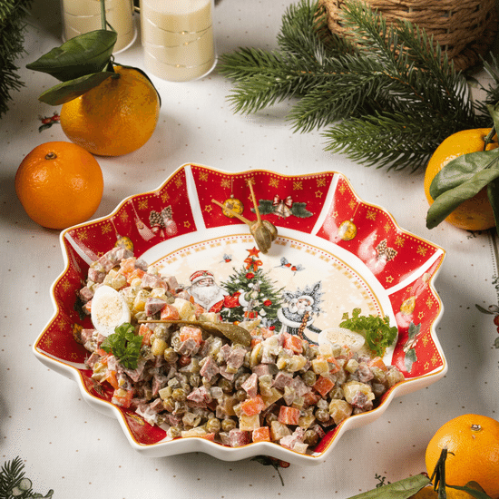 Салат Оливье с языком