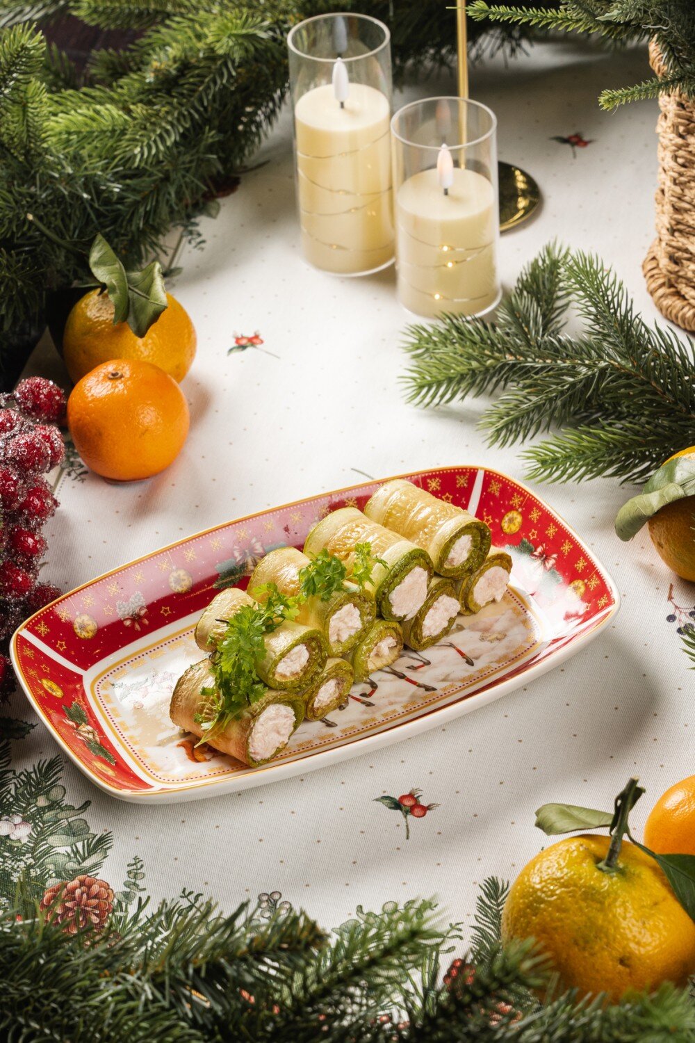 Рулетики из цукини с сыром из куриного филе