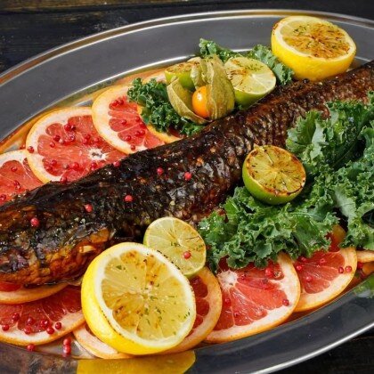 Кефаль запечёная целиком