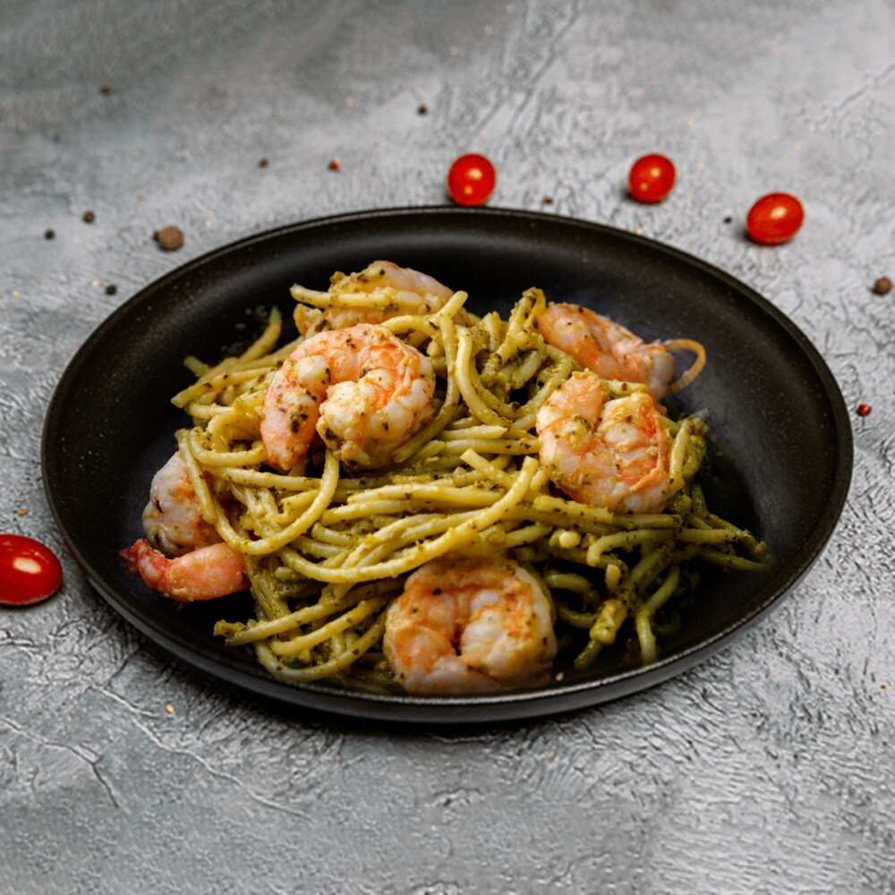 Паста с Песто и Креветками