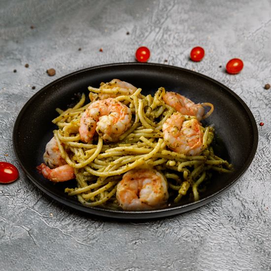 Паста с Песто и Креветками