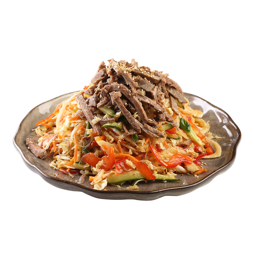 Салат китайский с фунчозой и говядиной XL
