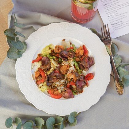 Ростбиф с тыквой и бальзамическим соусом