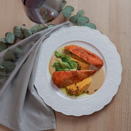 Грудка цыпленка с тыквенным кремом