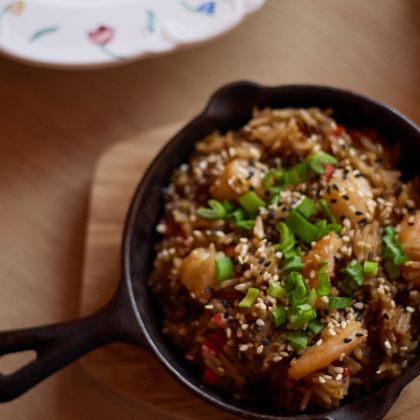 Рис в соусе унаги с креветками