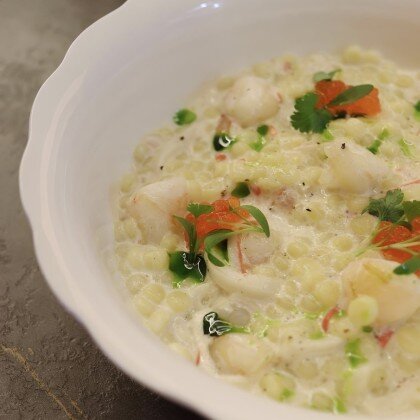 Птитим с креветками и крабом