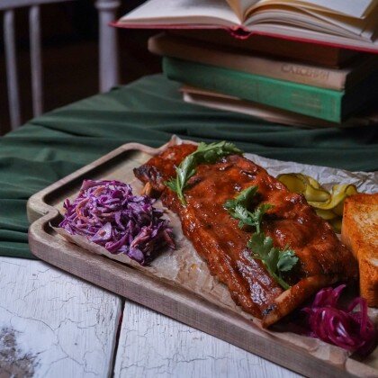 Свиные ребра в пивной глазури