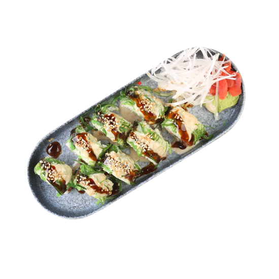 ролл острый краб вакаме