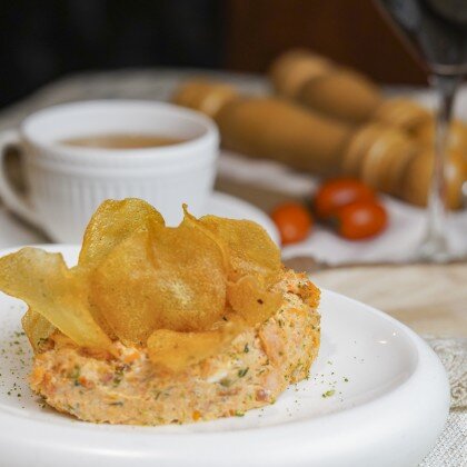 Риет из форели/ картофельные чипсы