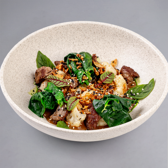 Говядина в перечно-грибном соусе