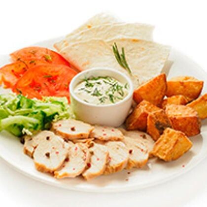 Цыпленок с картофелем и овощами