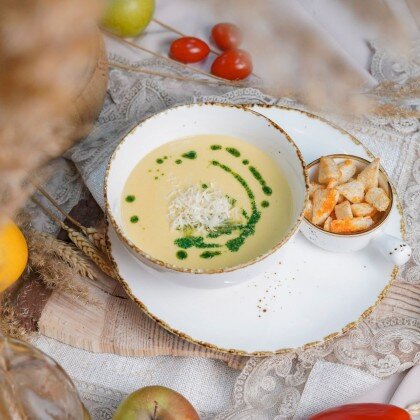 Сырный крем-суп с цыпленком