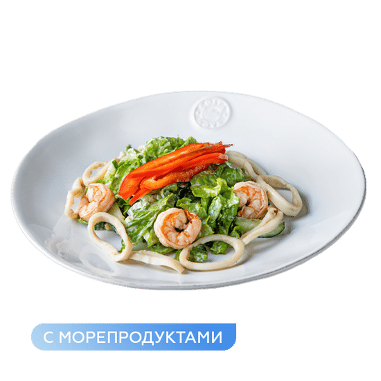 Морской салат с креветками и кальмарами