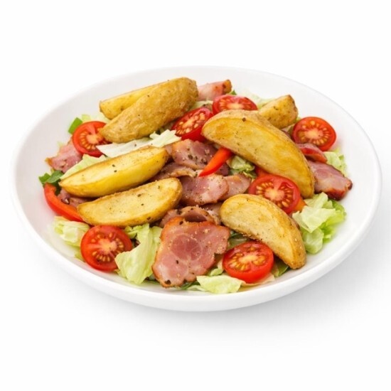 Салат с беконом и картофелем айдахо